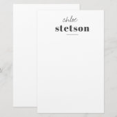 Moderne gepersonaliseerde briefpapier (Voorkant / Achterkant)