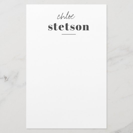 Moderne gepersonaliseerde briefpapier (Voorkant)