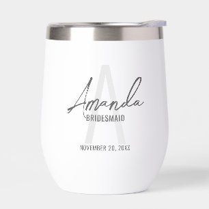 Moderne gepersonaliseerde bruidsmeisje monogram en