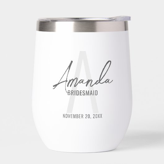 Moderne gepersonaliseerde bruidsmeisje monogram en (Links)