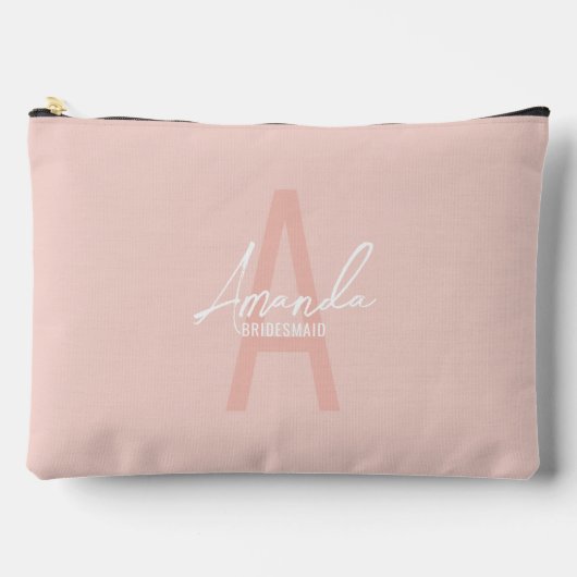 Moderne gepersonaliseerde bruidsmeisje monogram en etui (Voorkant)