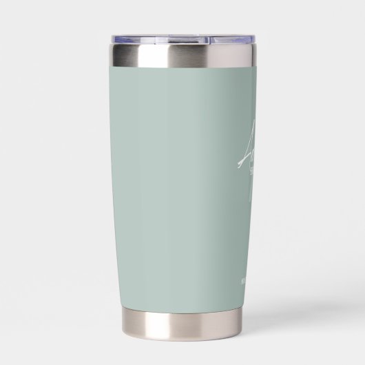 Moderne gepersonaliseerde bruidsmeisje monogram en geïsoleerde drinkbeker (Voorkant)