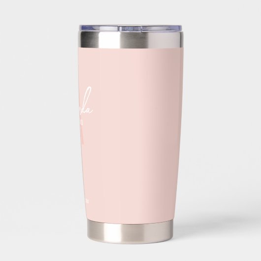 Moderne gepersonaliseerde bruidsmeisje monogram en geïsoleerde drinkbeker (Achterkant)