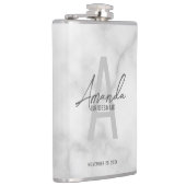 Moderne gepersonaliseerde bruidsmeisje monogram en heupfles (Rechts)