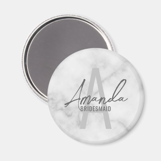 Moderne gepersonaliseerde bruidsmeisje monogram en magneet (Voorkant / Achterkant)