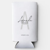 Moderne gepersonaliseerde bruidsmeisje monogram en seltzer blikjeskoeler (Voorkant)