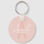 Moderne gepersonaliseerde bruidsmeisje monogram en sleutelhanger (Voorkant)