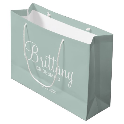 Moderne gepersonaliseerde bruidsmeisjes groot cadeauzakje (Voorkant Gekanteld)
