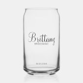 Moderne gepersonaliseerde bruidsmeisjes naam blikvorm glas (Voorkant)