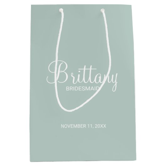 Moderne gepersonaliseerde bruidsmeisjes naam medium cadeauzakje (Voorkant)