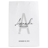 Moderne gepersonaliseerde bruidsmeisjesmonogram en medium cadeauzakje (Voorkant)