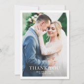 moderne , gepersonaliseerde bruiloft aan witte ran bedankkaart (Voorkant)