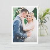 moderne , gepersonaliseerde bruiloft aan witte ran bedankkaart (Staand voorkant)