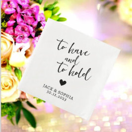 Moderne gepersonaliseerde bruiloft paar naam en da servet