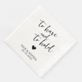 Moderne gepersonaliseerde bruiloft paar naam en da servet (Hoek)