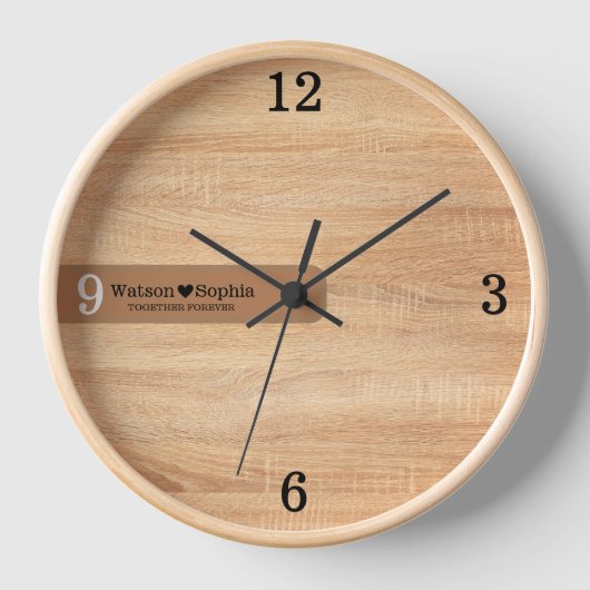 Moderne gepersonaliseerde bruiloft paar naam houte (Voorkant)