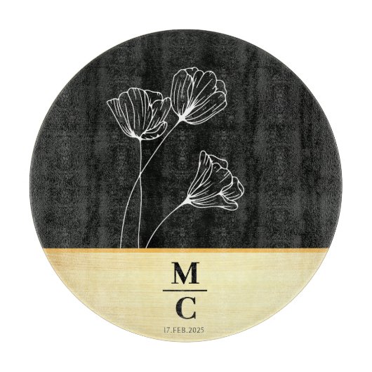 Moderne gepersonaliseerde bruiloft Verloving paar  Snijplank (Voorkant)