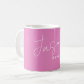 Moderne gepersonaliseerde cadeaunaam koffiemok (Voorkant links)