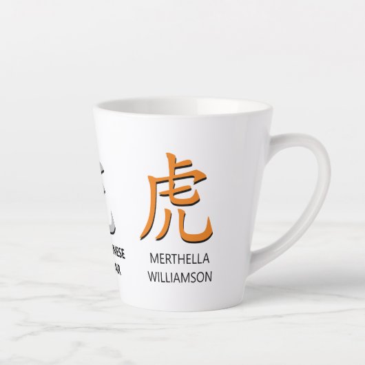 Moderne, gepersonaliseerde Chinese jaarwisseling v Latte Mok (Rechts)