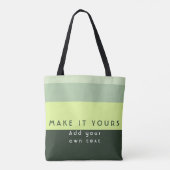 Moderne gepersonaliseerde citaatprint tote bag (Achterkant)
