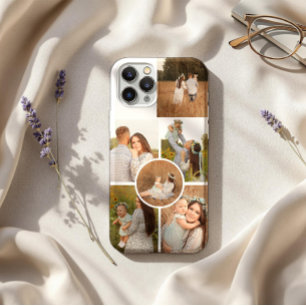 Moderne gepersonaliseerde collage van zes foto's iPhone 16 pro max hoesje