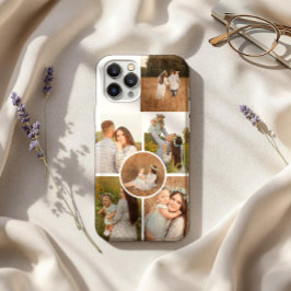 Moderne gepersonaliseerde collage van zes foto's  iPhone 15 pro case