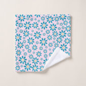 Moderne gepersonaliseerde Daisy Flower Initiaal ha Bad Handdoek (Wasdoekje)