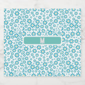 Moderne gepersonaliseerde Daisy Flower Initiaal Sparkling Wijnetiket (Enkel label)