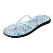 Moderne gepersonaliseerde Daisy Flower Initiaal Teenslippers (Schuin)