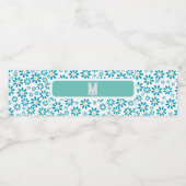 Moderne gepersonaliseerde Daisy Flower Initiaal Waterfles Etiket (Enkel label)