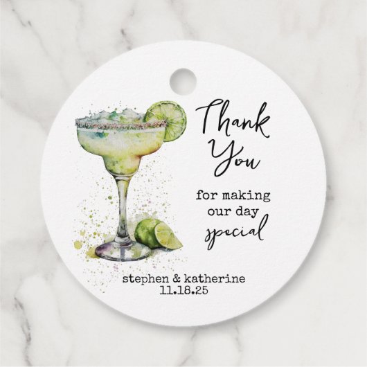 Moderne gepersonaliseerde dank u cocktail bruiloft bedankjes labels (Achterkant)