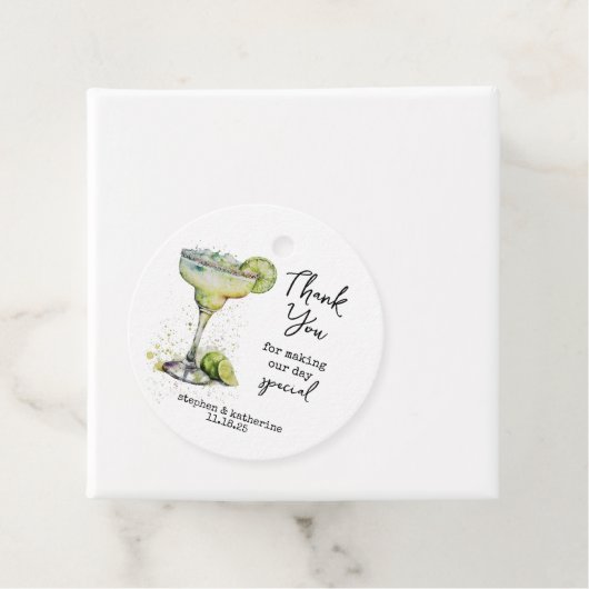 Moderne gepersonaliseerde dank u cocktail bruiloft bedankjes labels (In situ)