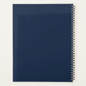 Moderne gepersonaliseerde diep marine wit planner (Achterkant)