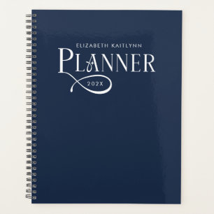 Moderne gepersonaliseerde diep marine wit planner