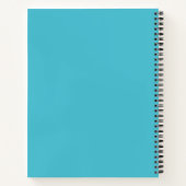 Moderne gepersonaliseerde eenvoudige script blauwe notitieboek (Achterkant)