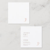 Moderne gepersonaliseerde eenvoudige Sjabloon Luxe Vierkante Visitekaartje (Voorkant / Achterkant)