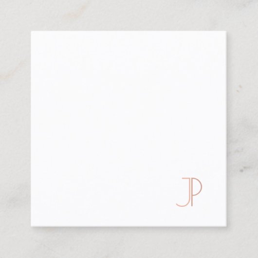 Moderne gepersonaliseerde eenvoudige Sjabloon Luxe Vierkante Visitekaartje (Voorkant)