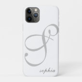 Moderne gepersonaliseerde elegante naam alfabet Case-Mate iPhone case (Achterkant)