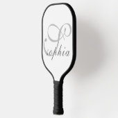 Moderne gepersonaliseerde elegante naam alfabet pickleball paddle (Links)