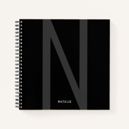 Moderne gepersonaliseerde enorme Initiaal naam gri Notitieboek