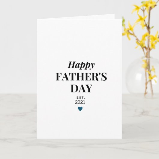 Moderne gepersonaliseerde EST Vaderdag Kaart (Gele Bloem)