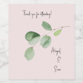 Moderne gepersonaliseerde eucalyptus blozen bruilo wijn etiket (Enkel label)
