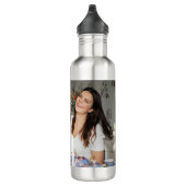 Moderne gepersonaliseerde familie foto aangepaste  waterfles  (Rechts)