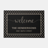 Moderne gepersonaliseerde familienaam Welkom Deurmat (Voorkant)