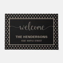 Moderne gepersonaliseerde familienaam Welkom Deurmat