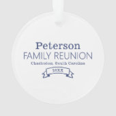 Moderne gepersonaliseerde familiereünie ornament (achterkant)