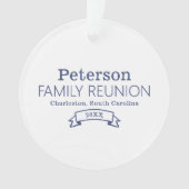 Moderne gepersonaliseerde familiereünie ornament (voorkant)