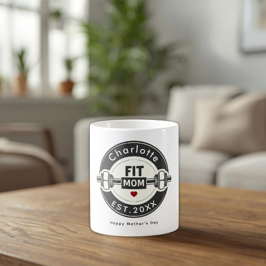 Moderne gepersonaliseerde Fit Moeder Moederdag Mok