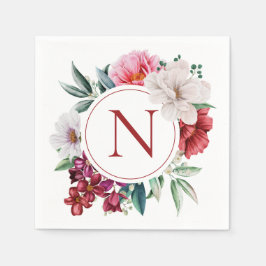 Moderne gepersonaliseerde Floral van Monogram Servet