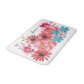 Moderne gepersonaliseerde Folksy Wildflower Bloom Badmat (Gekanteld)